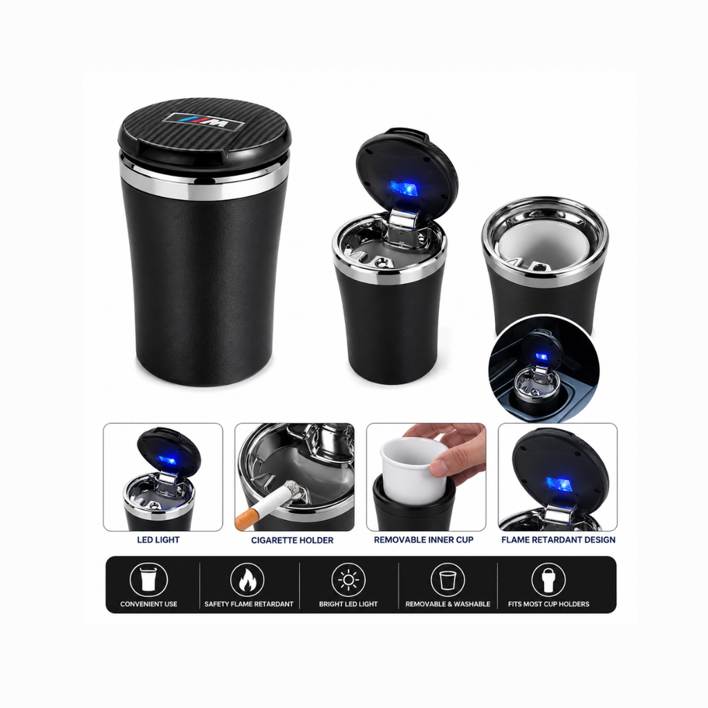 Smokeless Car Ashtray with LED Light | Cup Holder Fit – Keelu