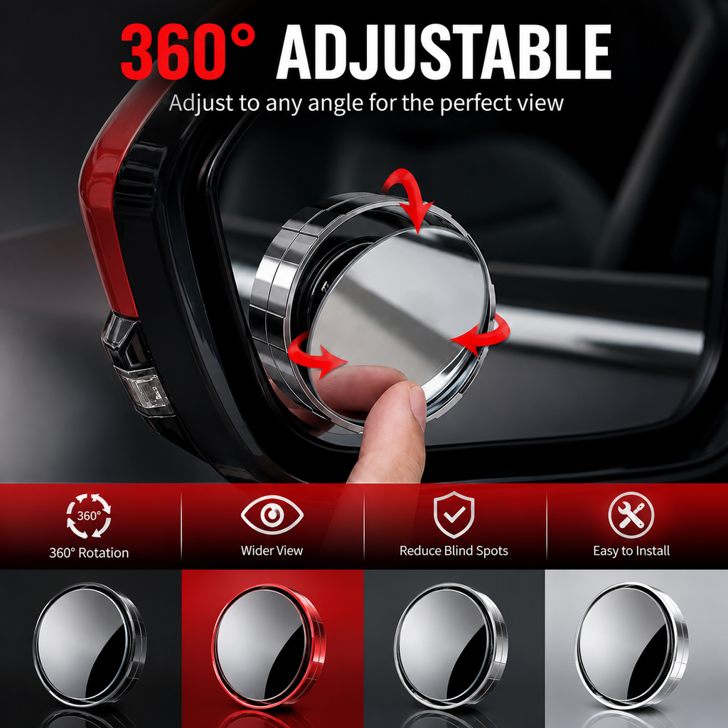 360° HD Blind Spot Mirror | Universal Fit for Cars, SUVs & Trucks, Wide Angle – Keelu