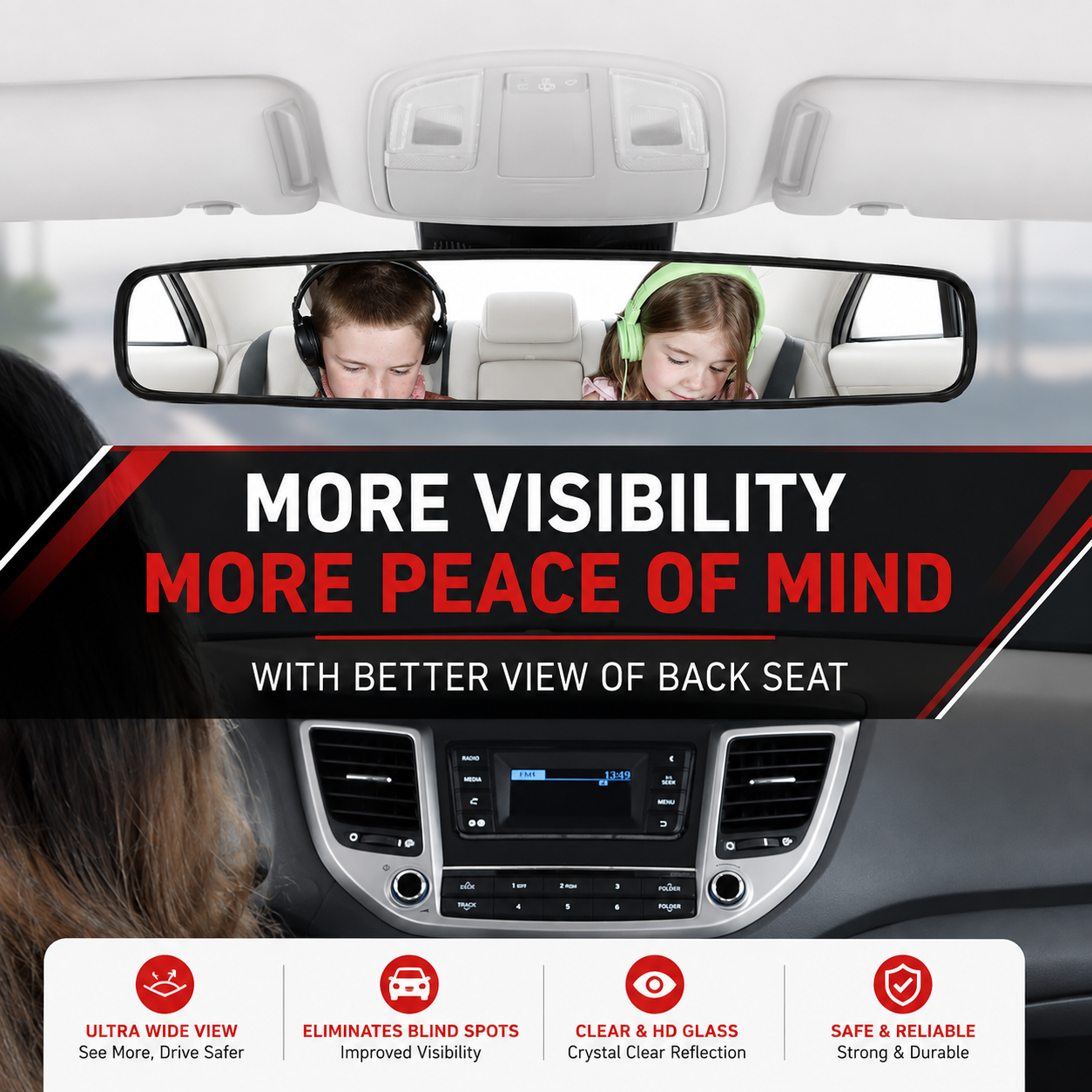 Panoramic Rear View Mirror | Wide Angle HD, Universal Fit – Keelu