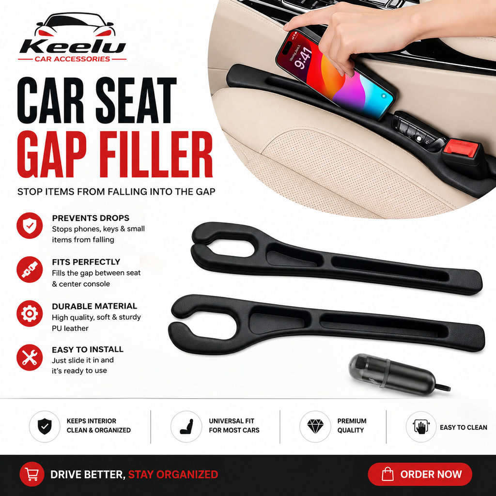 Car Seat Gap Filler 2 Pack, Fill The Gap Between Seat and Console