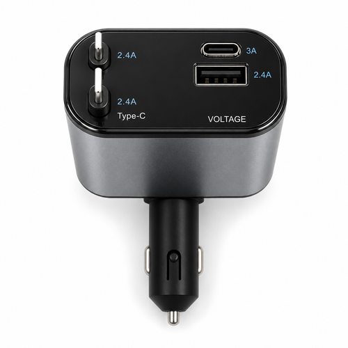 4-in-1 Fast Car Charger 120W | Retractable, Charge 4 Devices at Once – Keelu
